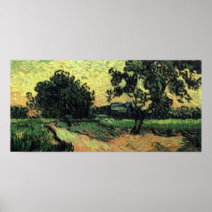 Landschaft mit Schloss Auvers, Vincent van Gogh Poster