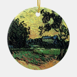 Landschaft mit Schloss Auvers von Vincent van Gogh Keramik Ornament