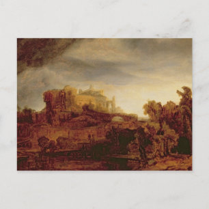 Landschaft mit Schloss Postkarte