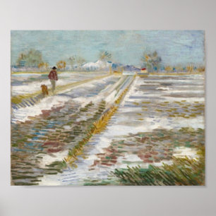 Landschaft mit Schnee, Vincent van Gogh Poster