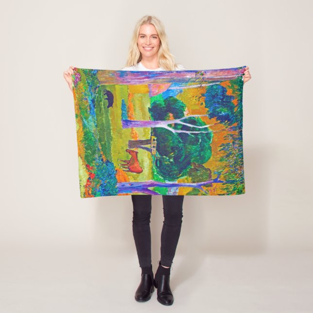 Landschaft mit Schweinefleisch und Pferd, Gauguin Fleecedecke (Beispiel)