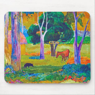 Landschaft mit Schweinefleisch und Pferd, Gauguin Mousepad
