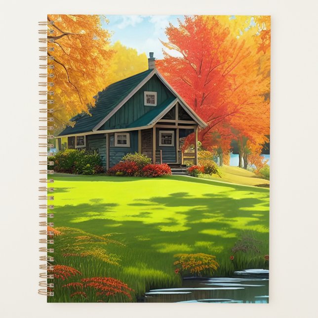 Landschaft mit See und Hütte-46556 Planer (Vorderseite)
