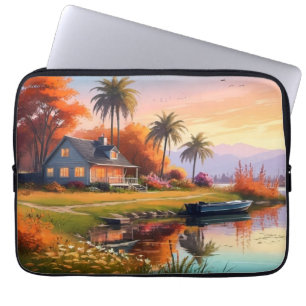 Landschaft mit See und Palmen-34219 Laptopschutzhülle
