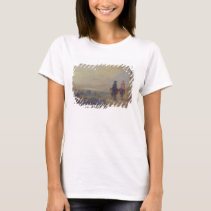 Landschaft mit See und zwei Figures Riding, vorher T-Shirt