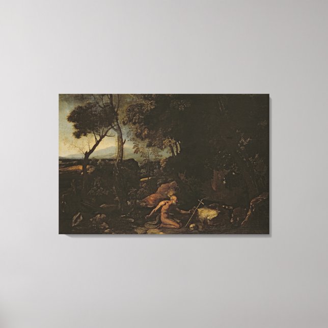 Landschaft mit St. Jerome Leinwanddruck (Vorderseite)