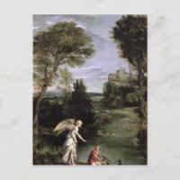 Landschaft mit Tobias, die den Fisch im Griff hat