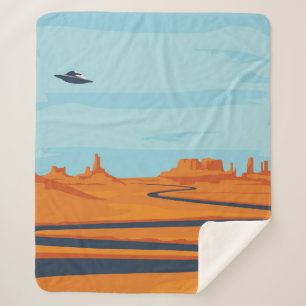 Landschaft mit verlassenem Tal, Bergen, dunklem w Sherpadecke
