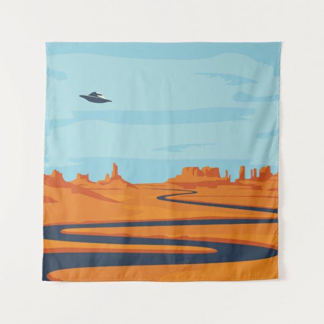  Landschaft mit verlassenem Tal, Bergen, dunklem w Wandteppich (Vorderseite)