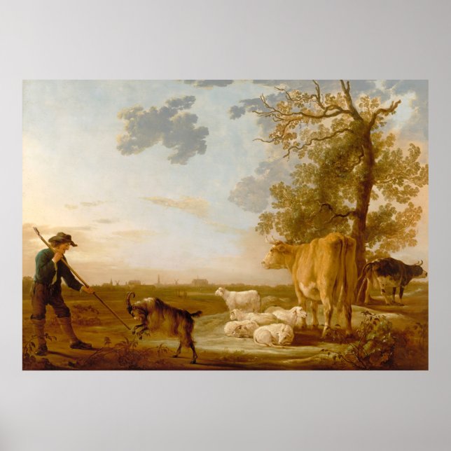 Landschaft mit Vieh Aelbert Cuyp Poster (Vorne)