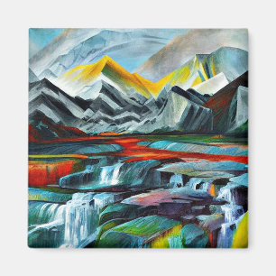 Landschaft mit Wasserfall 5 Magnet