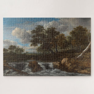 Landschaft mit Wasserfall Vintage-Kunst Puzzle