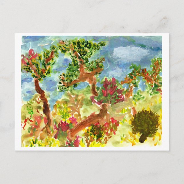 Landschaft mit wilden Bäumen #1 Postkarte (Vorderseite)