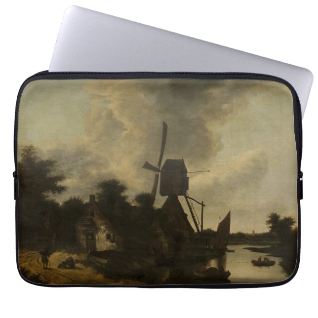 Landschaft mit Windmühle - Salomon Rombouts Laptopschutzhülle (Vorderseite)