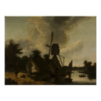 Landschaft mit Windmühle - Salomon Rombouts
