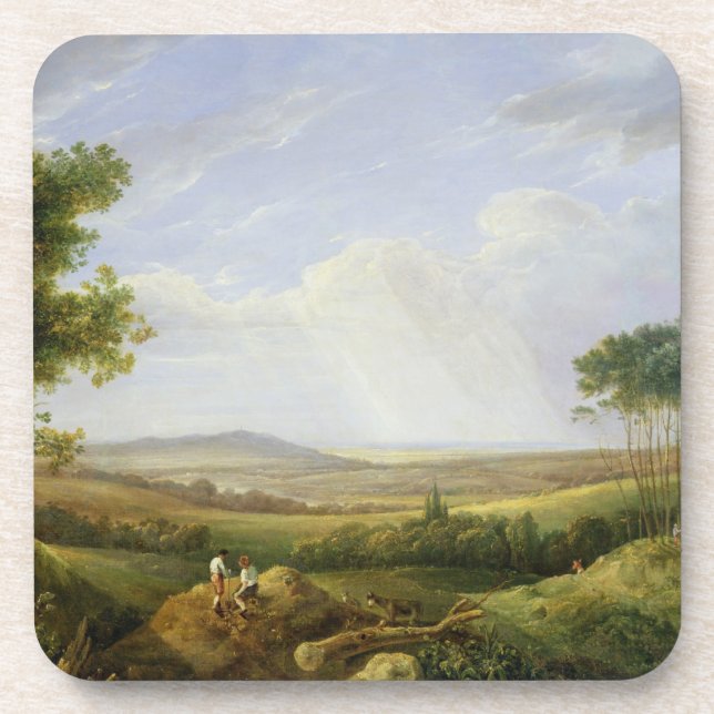 Landschaft mit Zahlen (Öl auf Platte) Untersetzer (Vorderseite)