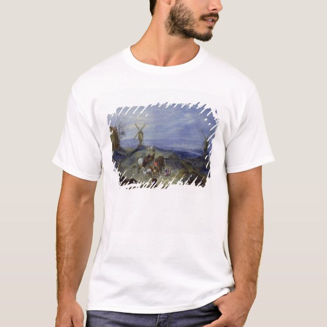 Landschaft mit zwei Windmühlen, 1612 T-Shirt (Vorderseite)