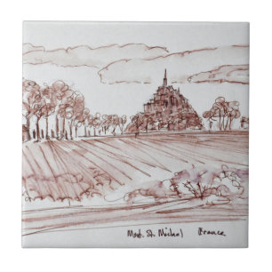 Landschaft Mont Saint-Michel  Normandie, Frankreic Fliese