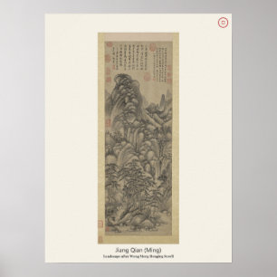Landschaft nach Wang Meng - Jiang Qian, Ming Poster