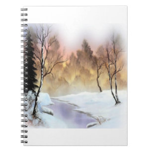 Landschaft Natur Schnee Schneetag Winter Notizblock