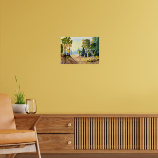Landschaft Natur und Unterholz im Wald, Wanddekora Poster