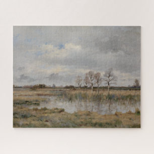 Landschaft Öl auf Leinwand, vintage Fine Art. Puzzle