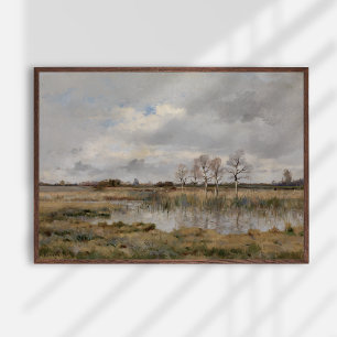 Landschaft Öl auf Leinwand, vintage Kunst. Öl Poster