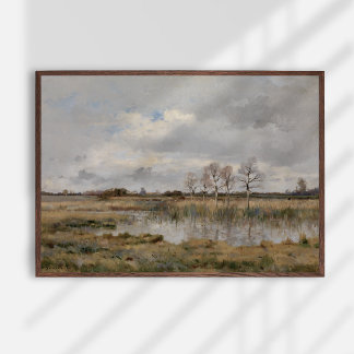 Landschaft Öl auf Leinwand, vintage Kunst. Öl Poster