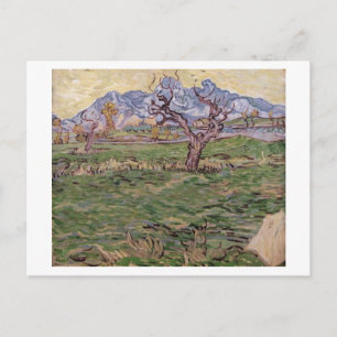 Landschaft Olive Tree Berge, Van Gogh Kunst Postkarte
