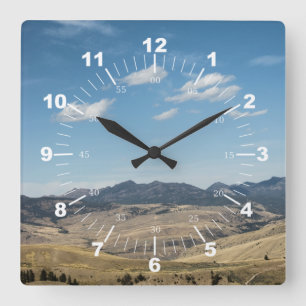 Landschaft #P4138 Quadratische Wanduhr