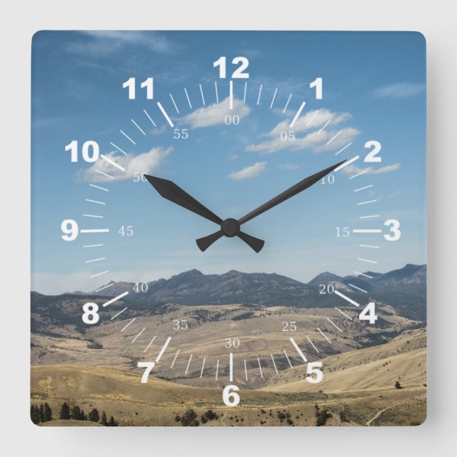 Landschaft #P4138 Quadratische Wanduhr (Vorderseite)