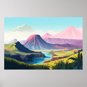 Landschaft Panorama Landschaft Natur Poster