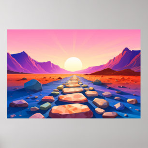 Landschaft Panorama Wüste Landschaft Natur Poster