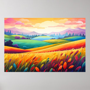 Landschaft Panoramablick Prairie Landschaft Natur Poster