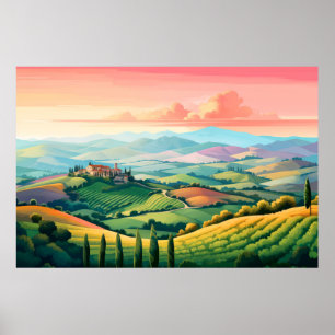 Landschaft Panoramablick Prairie Landschaft Natur Poster