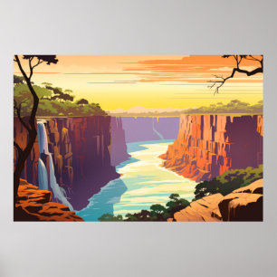 Landschaft Panoramasicht Wasserfall Landschaft Poster