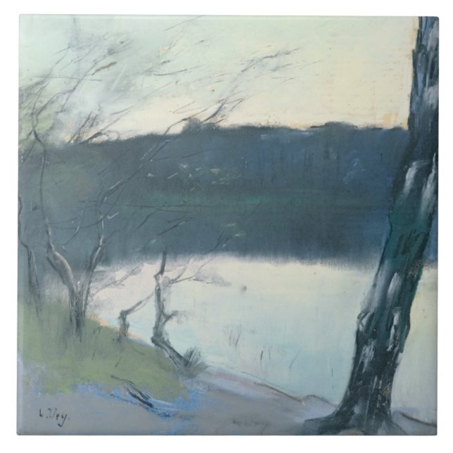 Landschaft (Pastell auf Leinwand) Fliese (Vorderseite)