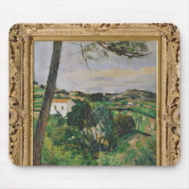 Landschaft Pauls Cezanne | mit rotem Dach oder der Mousepad (Vorne)