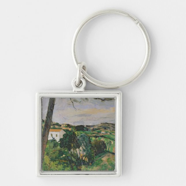 Landschaft Pauls Cezanne | mit rotem Dach oder der Schlüsselanhänger (Vorne)