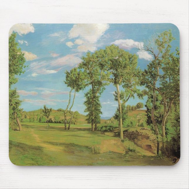 Landschaft Paysage Frederic Bazille Impressionist Mousepad (Vorne)