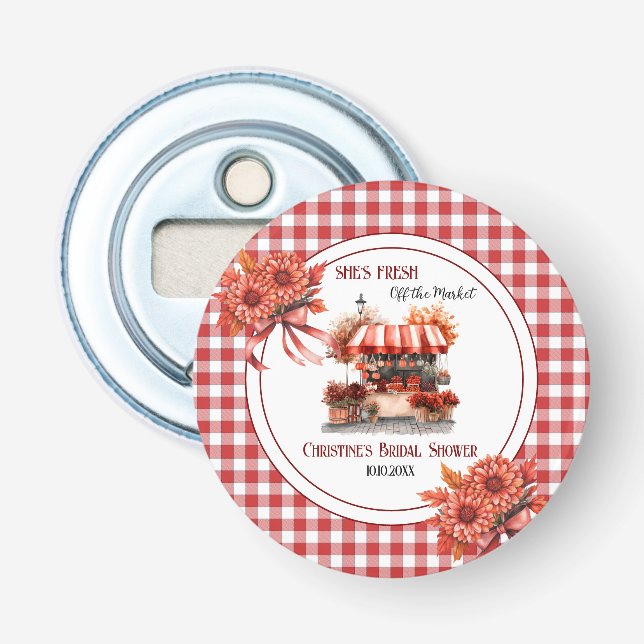 Landschaft Picnic Gingham Brautparty Gefallen Flaschenöffner (Vorderseite)