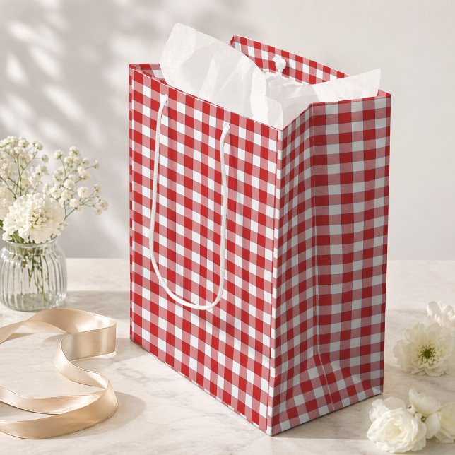 Landschaft Picnic Gingham Mittlere Geschenktüte (Von Creator hochgeladen)