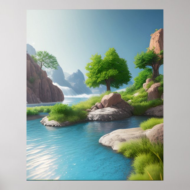 Landschaft realistisch und natürlich poster (Vorne)