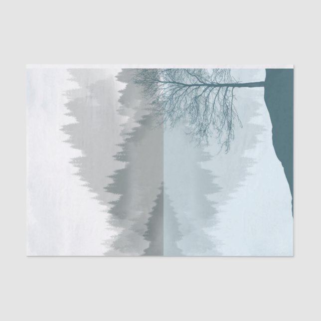 Landschaft Reflektion Treppensee Grün Seidenpapier (Vorderseite)