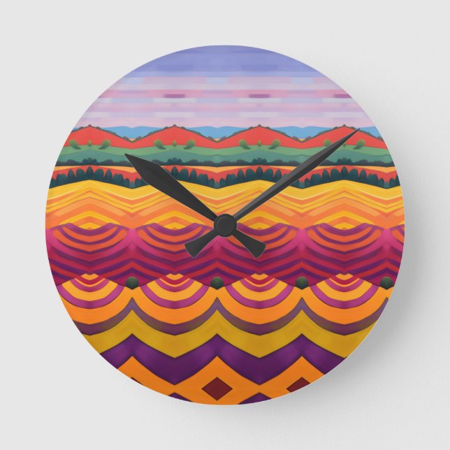 Landschaft Runde Wanduhr (Vorderseite)