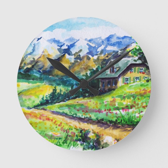 Landschaft Runde Wanduhr (Vorderseite)