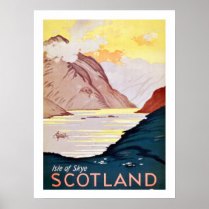 Landschaft Schottlands, Reiseplakat für Jahrgänge Poster