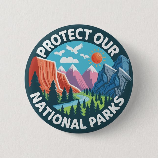 Landschaft Schützen Sie unsere Nationalparks Button (Vorderseite)