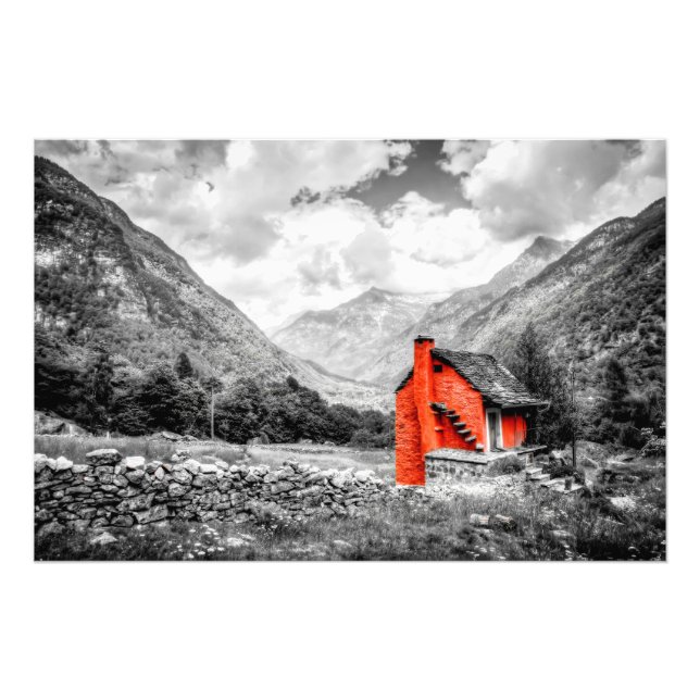 Landschaft Schwarz-Weiß-Fotografie Fotodruck (Vorne)