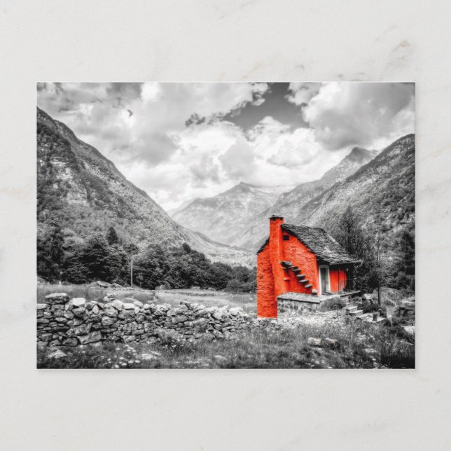 Landschaft Schwarz-Weiß-Fotografie Postkarte (Vorderseite)